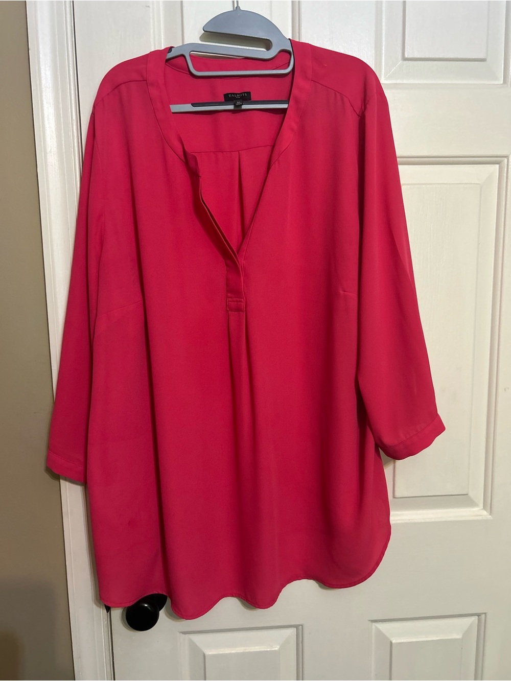 Talbots Pink Split-Neck Blouse plus size 3x